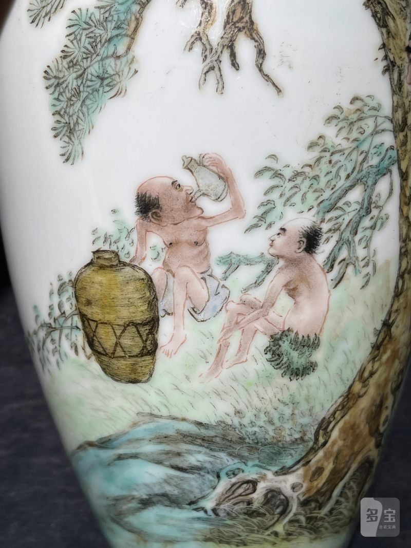 民国 粉彩驱邪降福纹莱菔瓶 - 图6